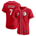 Cincinnati Reds #7 Spencer Steer Player Red HeidiMiller Limited Elite Home Game Stitched Jerseys
