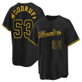 Milwaukee Brewers #53 Brandon Woodruff Player Black HeidiMiller Snake Skin City Home Game Stitched Jerseys