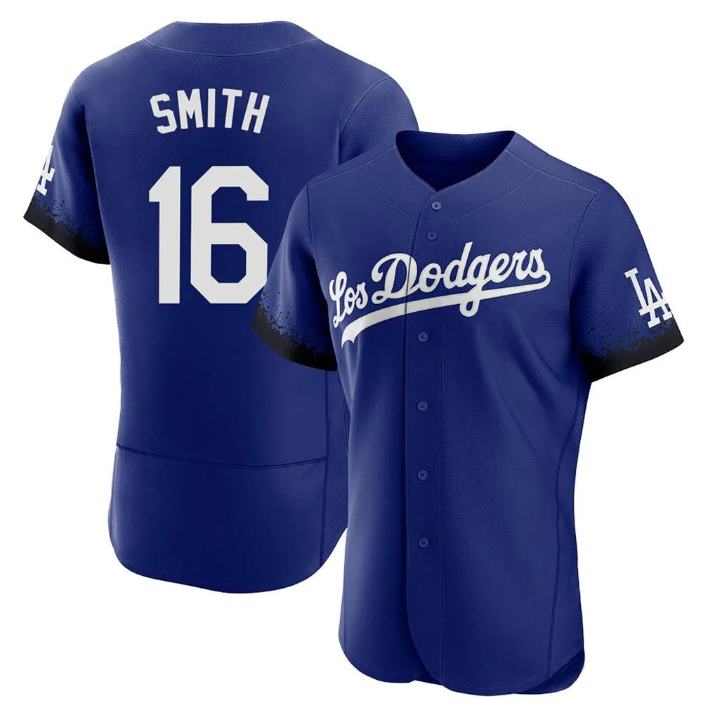 Los Angeles Dodgers #16 Will Smith Player Royal HeidiMiller City Connect Elite Home Stitched Jerseys