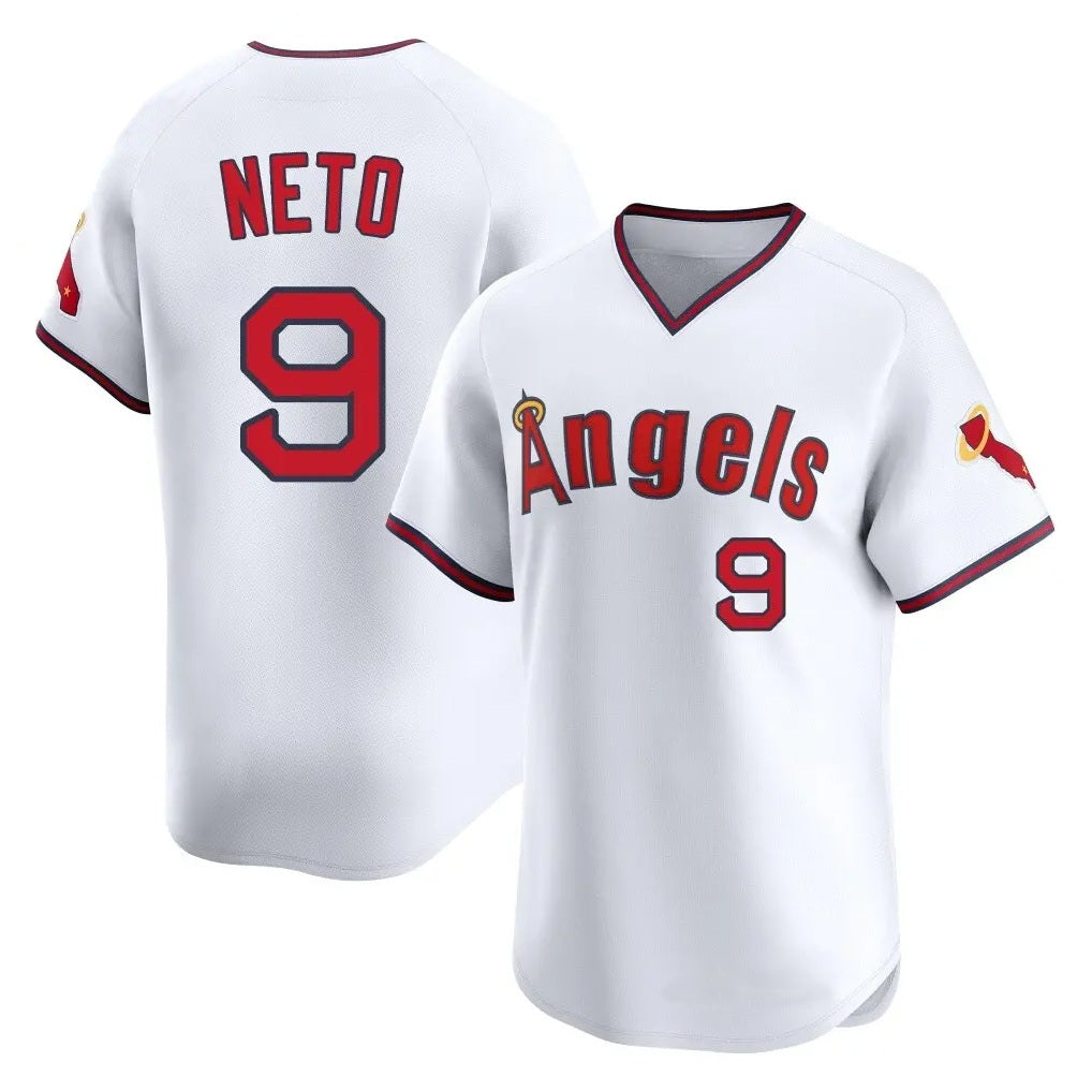 Los Angeles Angels #9 Zach Neto Player White HeidiMiller T-shirt Home Limited Stitched Jerseys