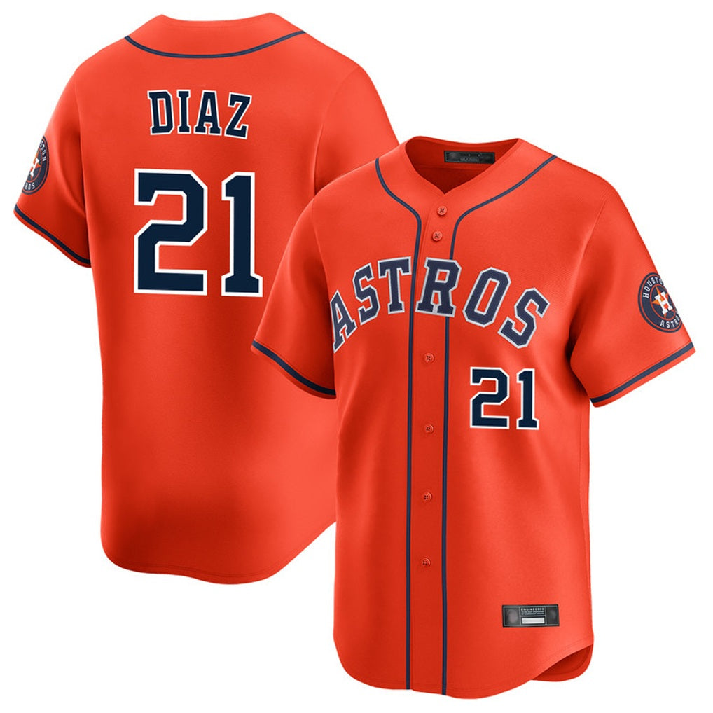 Houston Astros #21 Yainer Diaz Player Orange HeidiMiller Home Limited Stitched Jerseys