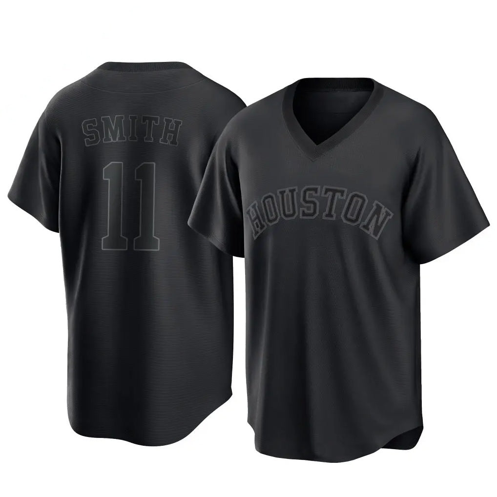 Houston Astros #11 Cam Smith Player Black HeidiMiller Fashion T-shirt Home Game Stitched Jerseys