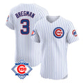 Chicago Cubs #3 Alex Bregman Player White HeidiMiller 150th Anniversary Limited Elite Home Game Stitched Jerseys