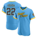 Milwaukee Brewers #22 Christian Yelich Player Light Blue HeidiMiller City Connect Home Limited Elite Stitched Jerseys