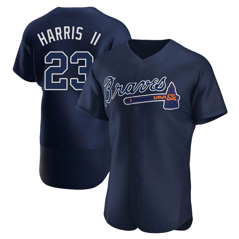 Atlanta Braves #23 Michael Harris II Player Navy HeidiMiller Alternate Limited Elite Home Game Stitched Jerseys
