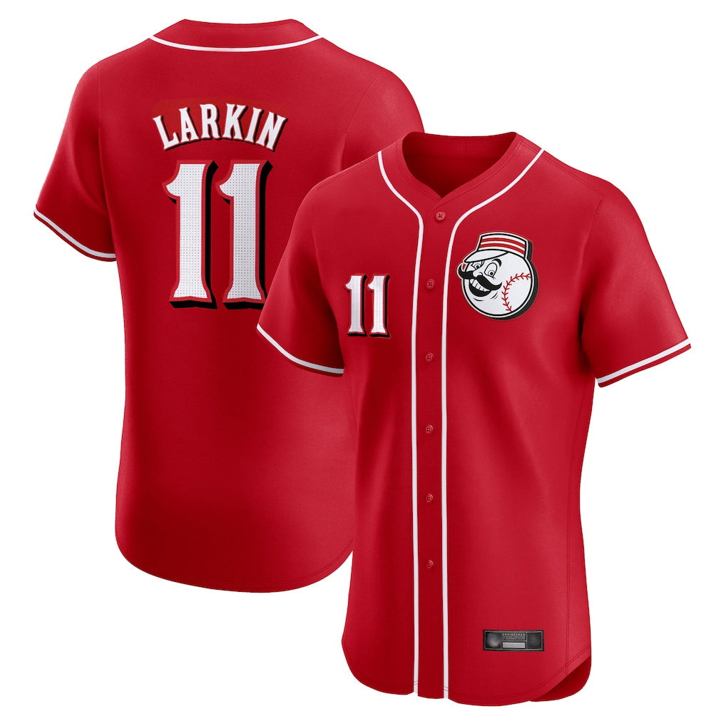 Cincinnati Reds #11 Barry Larkin Player Red HeidiMiller Limited Elite Home Game Stitched Jerseys