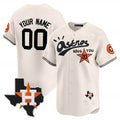 Custom Houston Astros Cactus Jack Style Vapor Premier Limited Jersey ¨C Stitched-Cream HeidiMiller