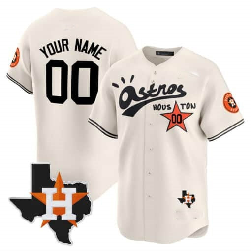 Custom Houston Astros Cactus Jack Style Vapor Premier Limited Jersey ¨C Stitched-Cream HeidiMiller