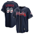 Atlanta Braves #99 Spencer Strider Player Navy HeidiMiller USA 250 Fourth Of July Limited Home Game Stitched Jerseys