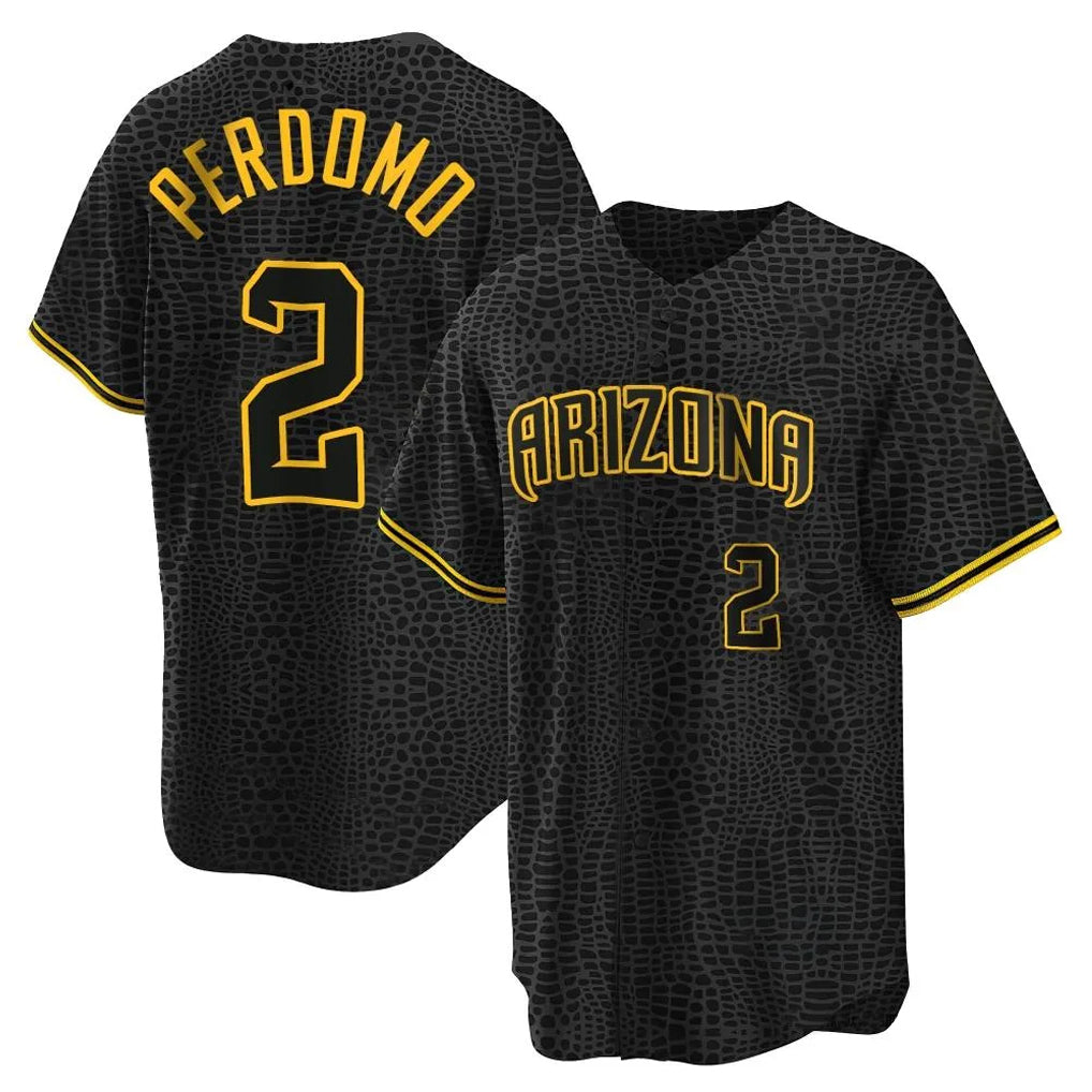 Arizona Diamondbacks #2 Geraldo Perdomo Player Black HeidiMiller Snake Skin City Home Game Stitched Jerseys