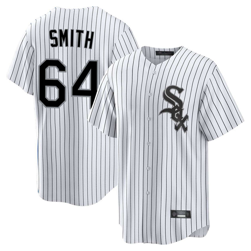 Chicago White Sox #64 Shane Smith Player White HeidiMiller Stripe Home Game Stitched Jerseys