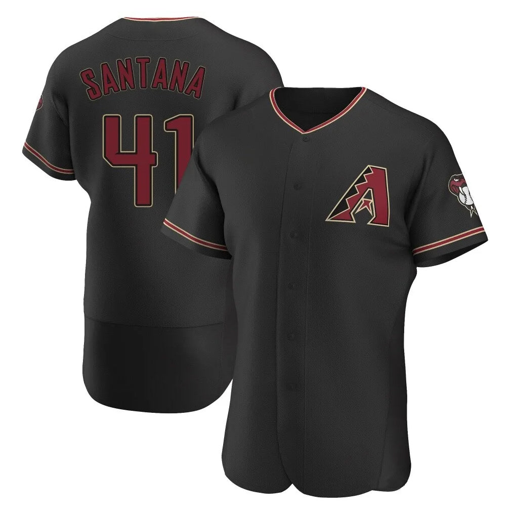Arizona Diamondbacks #41 Carlos Santana Player Black HeidiMiller Limited Elite Home Game Stitched Jerseys