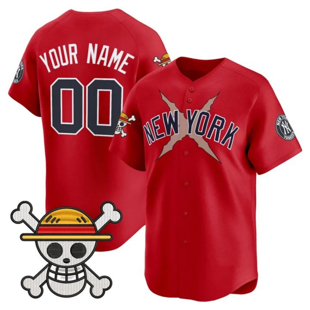 Custom New York Yankees x One Piece Red HeidiMiller Vapor Premier Limited Jersey - Stitched