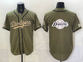 Los Angeles Dodgers Team Big Logo Olive HeidiMiller 2026 Armed Forces Day Stitched Jersey 2