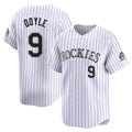 Colorado Rockies #9 Brenton Doyle Player White HeidiMiller Limited Home Stitched Jerseys