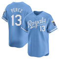Kansas City Royals #13 Salvador Perez Player Light Blue HeidiMiller Alt Limited Home Stitched Jerseys
