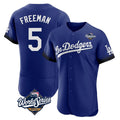 Los Angeles Dodgers #5 Freddie Freeman Player Royal HeidiMiller World Series City Connect Elite Home Stitched Jerseys