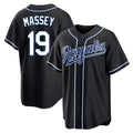 Kansas City Royals #19 Michael Massey Player Black HeidiMiller Carbon Fashion Home Game Stitched Jerseys