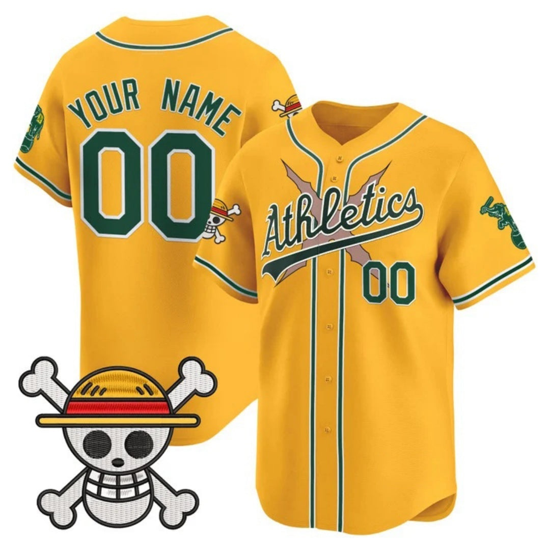 Custom Oakland Athletics x One Piece Gold HeidiMiller Vapor Premier Limited Jersey - Stitched