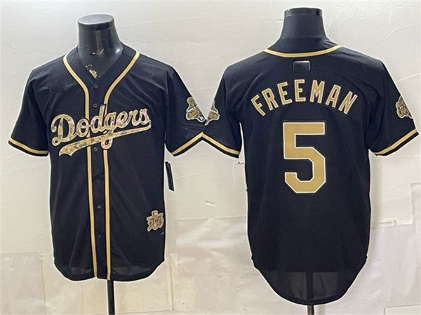 Los Angeles Dodgers #5 Freddie Freeman Black HeidiMiller Military Appreciation Game Day Stitched Jersey