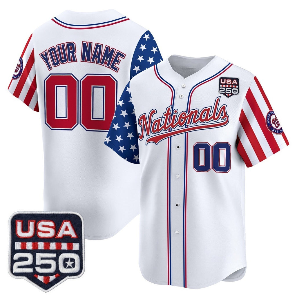 Custom Washington Nationals America 250 Edition Vapor Premier Limited White HeidiMiller Stitched Jerseys