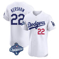 Los Angeles Dodgers #22 Clayton Kershaw Player White HeidiMiller World Series Meet Limited Elite Stitched Jerseys