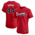 Atlanta Braves #44 Hank Aaron Player Red HeidiMiller Limited Elite Home Game Stitched Jerseys
