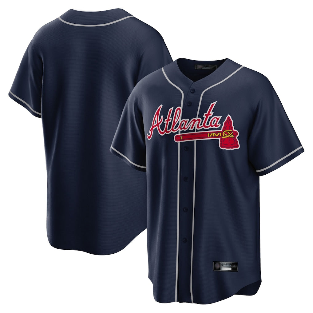 Atlanta Braves Navy HeidiMiller Home Game Blank Player Stitched Jerseys
