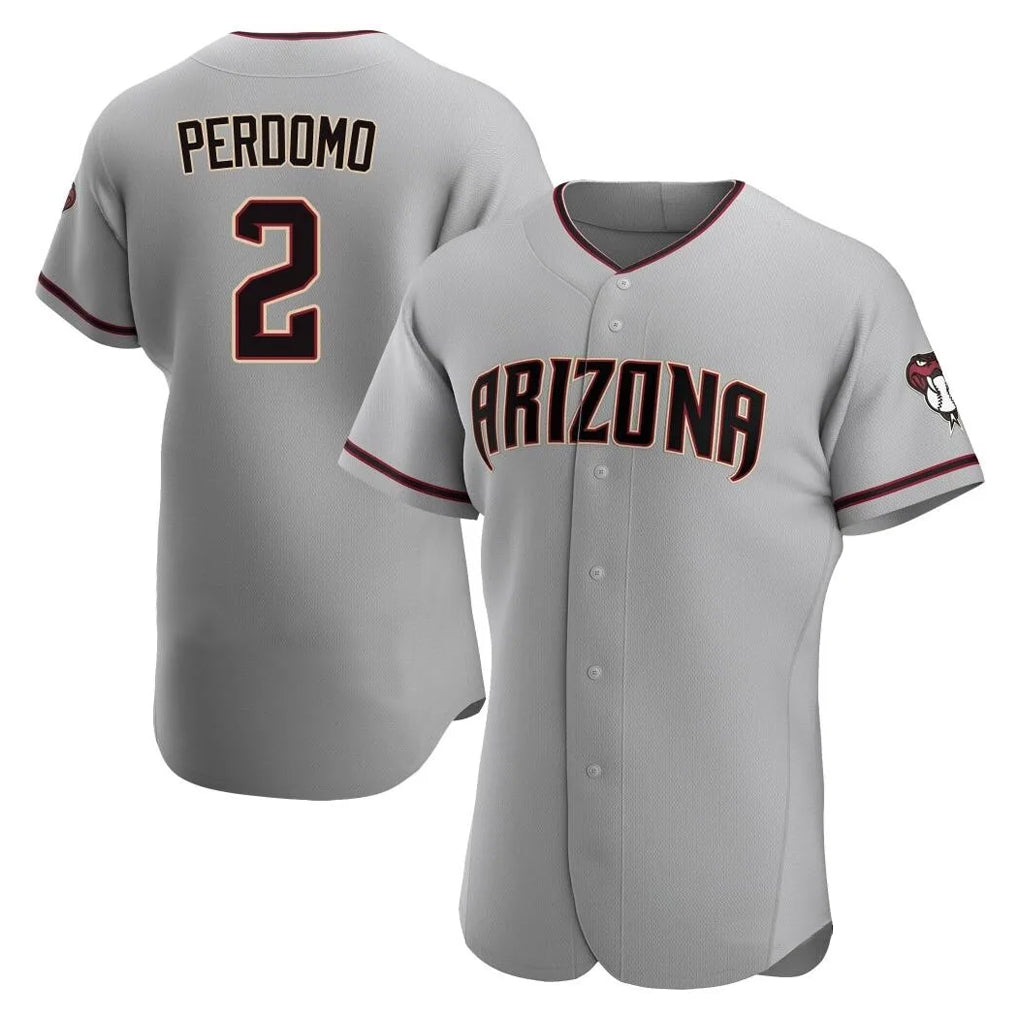 Arizona Diamondbacks #2 Geraldo Perdomo Player Gray HeidiMiller Road Limited Elite Home Game Stitched Jerseys