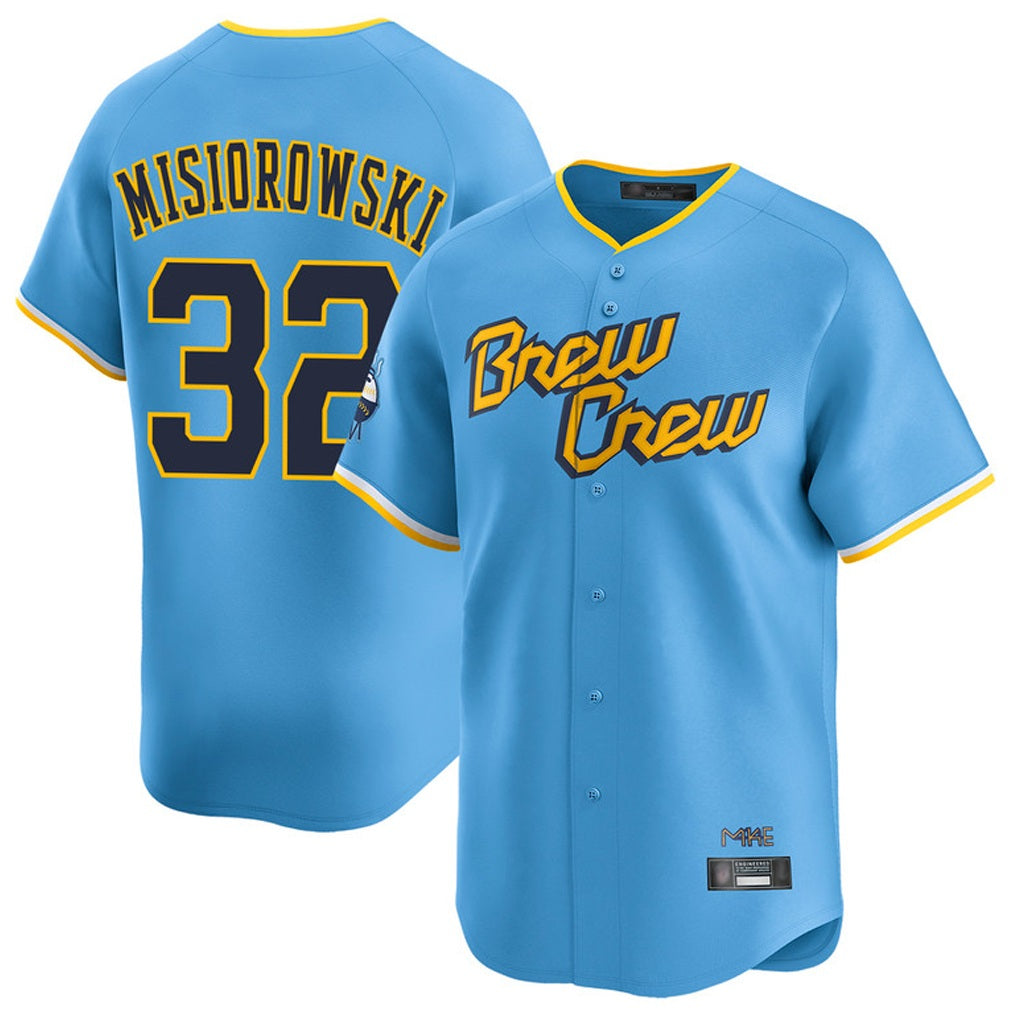 Milwaukee Brewers #32 Jacob Misiorowski Player Light Blue HeidiMiller City Connect Home Limited Stitched Jerseys