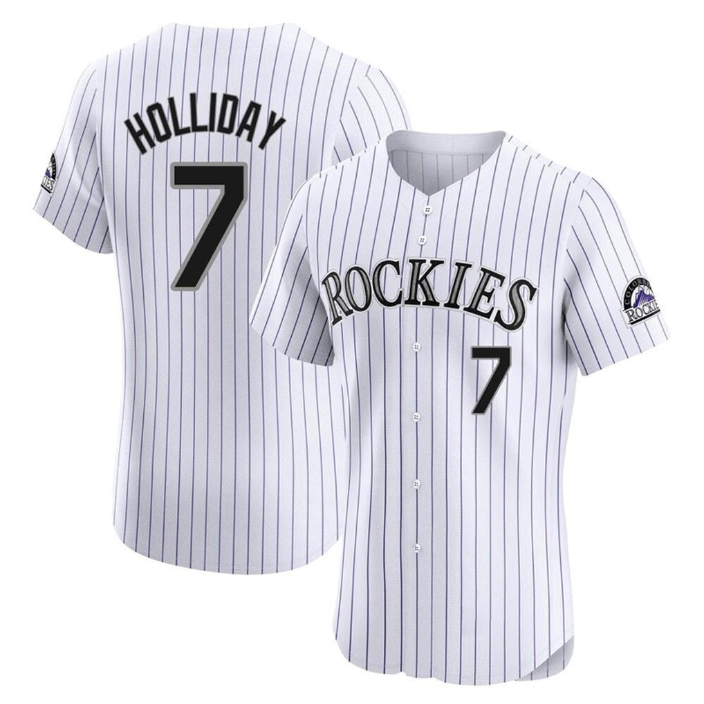Colorado Rockies #7 Matt Holliday Player White HeidiMiller Limited Elite Home Stitched Jerseys