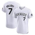 Colorado Rockies #7 Matt Holliday Player White HeidiMiller Limited Elite Home Stitched Jerseys