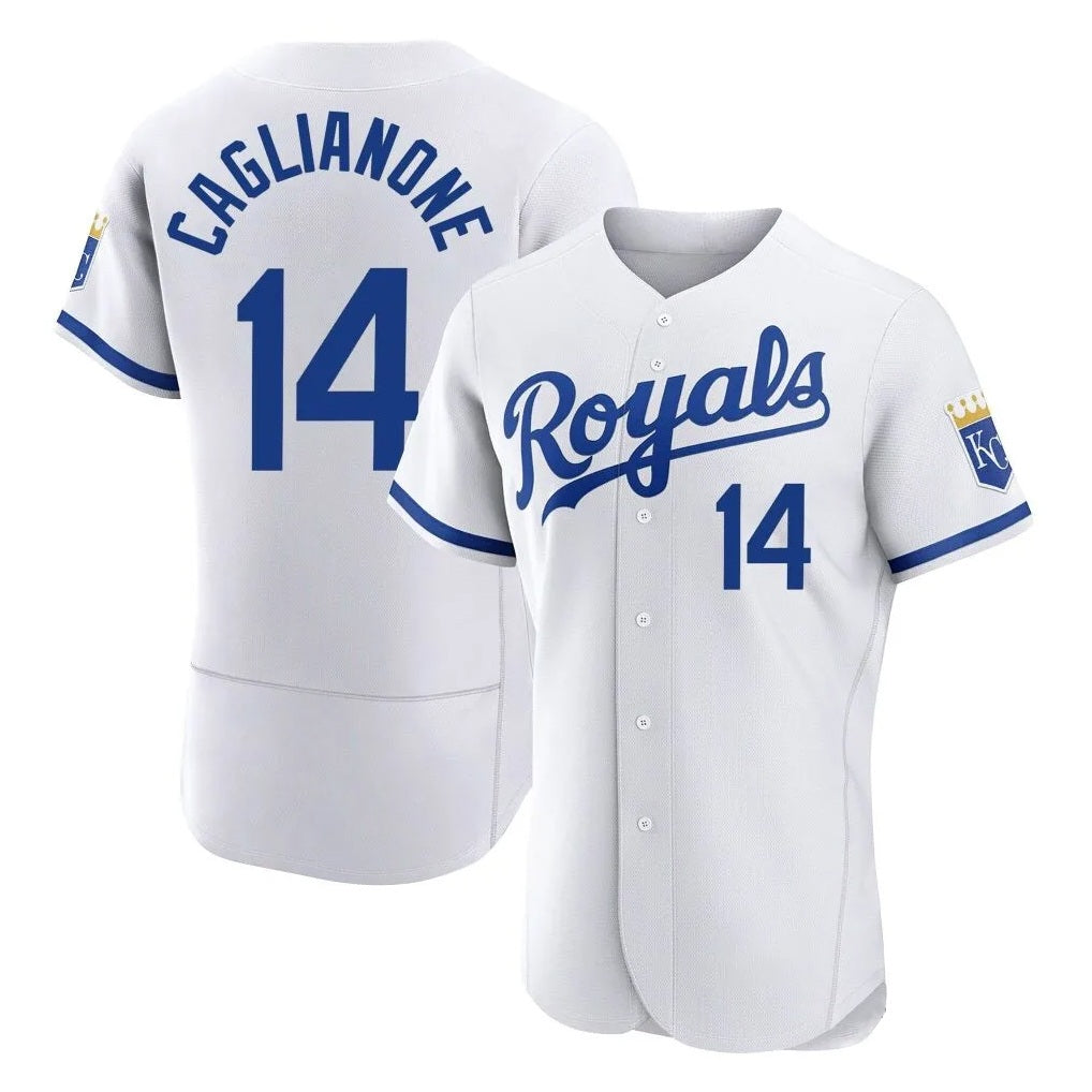 Kansas City Royals #14 Jac Caglianone Player White HeidiMiller Limited Elite Home Game Stitched Jerseys