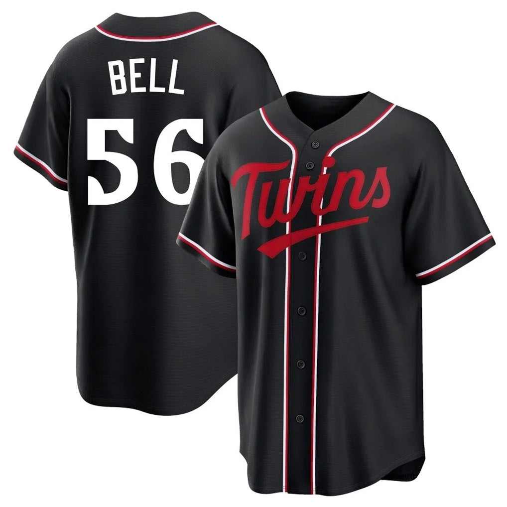 Minnesota Twins #56 Josh Bell Player Black HeidiMiller Fashion Out Home Limited Stitched Jerseys