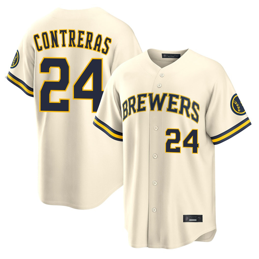 Milwaukee Brewers #24 William Contreras Player Cream HeidiMiller Home Limited Stitched Jerseys