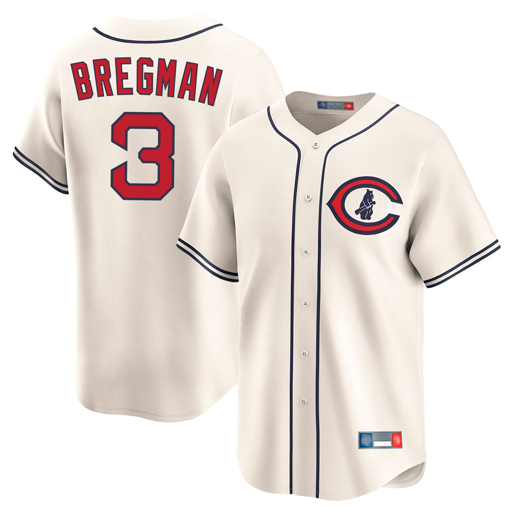 Chicago Cubs #3 Alex Bregman Player Cream HeidiMiller Field of Dreams Limited Home Game Stitched Jerseys