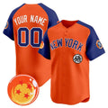 Custom New York Yankees x Dragon Ball Royal Orange HeidiMiller Vapor Premier Limited Jersey - All Stitched