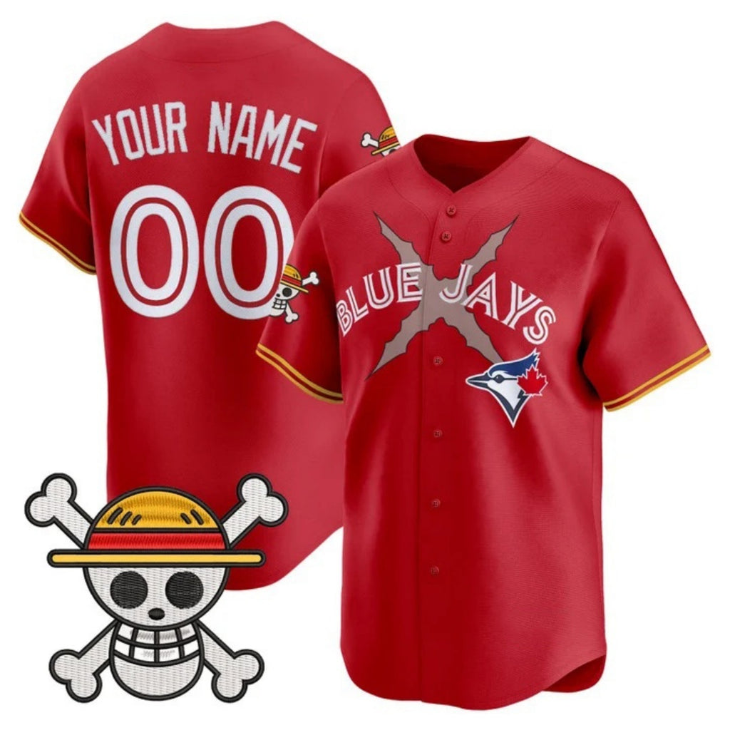 Custom Toronto Blue Jays x One Piece Red HeidiMiller Vapor Premier Limited Jersey - Stitched