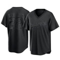Los Angeles Dodgers #22 Clayton Kershaw Player Black HeidiMiller Pitch Fashion T-shirt Stitched Jerseys