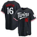 Minnesota Twins #16 Austin Martin Player Navy HeidiMiller Home Game Stitched Jerseys