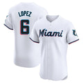 Miami Marlins #6 Otto Lopez Player White HeidiMiller Home Limited Elite Stitched Jerseys
