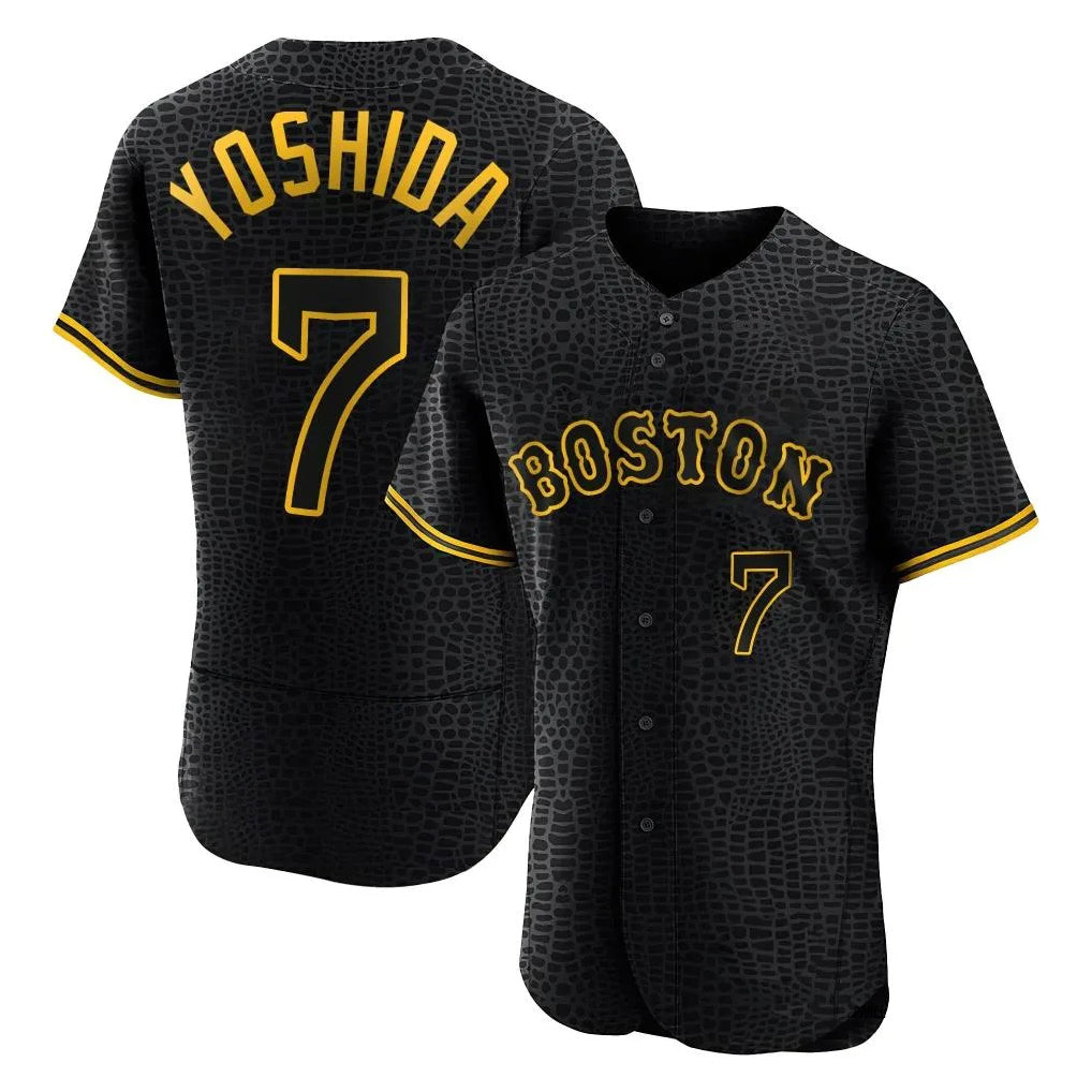 Boston Red Sox #7 Masataka Yoshida Player Black HeidiMiller Snake Skin City Limited Elite Home Stitched Jerseys
