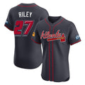 Atlanta Braves #27 Austin Riley Player Navy HeidiMiller 2025 Speedway Classic Limited Elite Home Game Stitched Jerseys