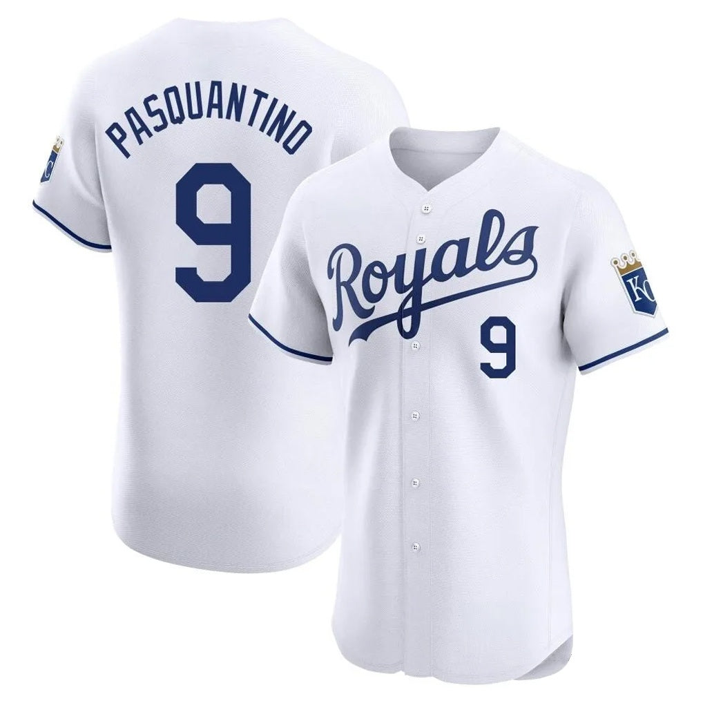 Kansas City Royals #9 Vinnie Pasquantino Player White HeidiMiller Alt Limited Elite Home Stitched Jerseys