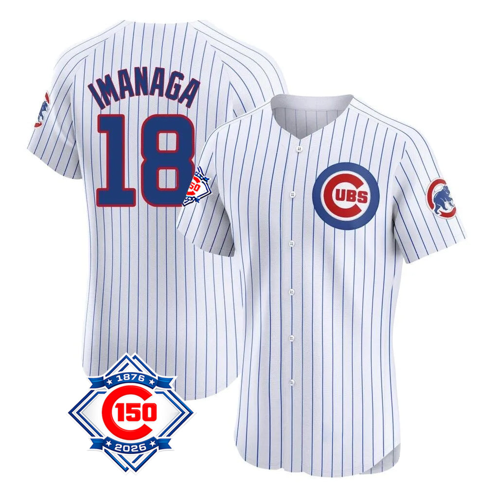 Chicago Cubs #18 Shota Imanaga Player White HeidiMiller 150th Anniversary Limited Elite Home Game Stitched Jerseys