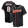 Baltimore Orioles #8 Cal Ripken Player Black HeidiMiller Out Home Game Stitched Jerseys