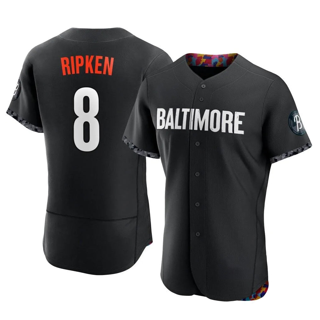 Baltimore Orioles #8 Cal Ripken Player Black HeidiMiller City Connect Limited Elite Home Game Stitched Jerseys