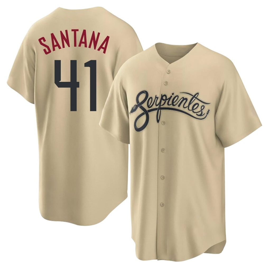 Arizona Diamondbacks #41 Carlos Santana Player Tan HeidiMiller City Connect Home Game Stitched Jerseys