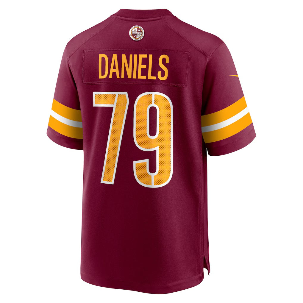 W.Commanders #79 Braeden Daniels Burgundy HeidiMiller Team Game Jersey
