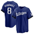 Los Angeles Dodgers #8 Enrique Hern¨¢ndez Player Royal HeidiMiller City Connect Home Game Stitched Jerseys